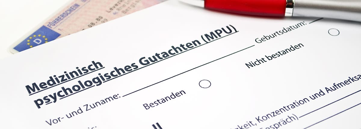 Medizinisch psychologisches Gutachten MPU Bogen